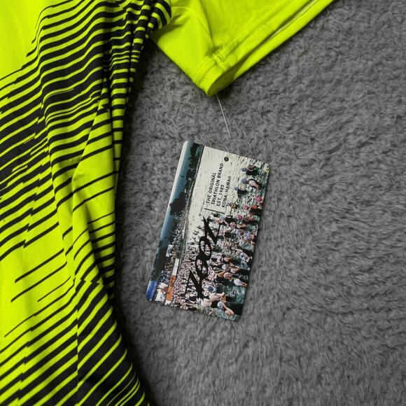 Zooz Running Shirt Men's Medium Neon Yellow Racing Short Sleeve - Picture 6 of 12